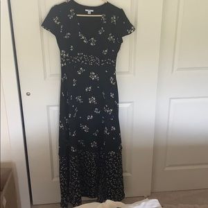 Bar III short sleeve floral maxi dress
